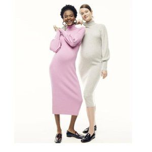 Hatch X J. Crew Balloon Sleeve Grey Sweater Dress